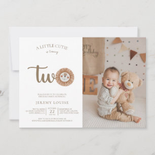 A Little Cutie Is Turning Two Boho Birthday Invitation