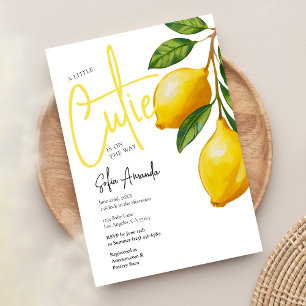 A Little Cutie Lemon Citrus Baby Shower Invitation