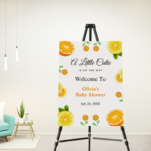 A Little Cutie Lemon Citrus Baby Shower Welcome  Foam Board
