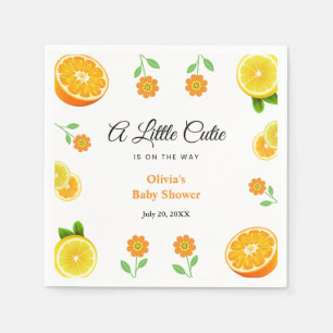 A Little Cutie Lemon Orange Citrus Baby Shower  Napkins