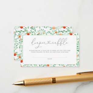 A Little Cutie Modern Baby Shower Diaper Raffle Enclosure Card