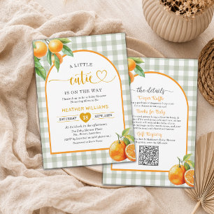 A Little Cutie on the Way All in One Baby Shower Invitation