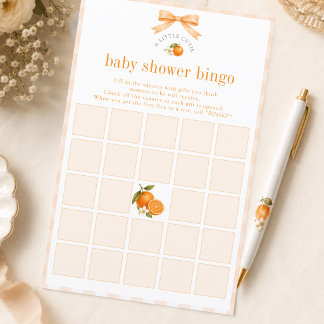 A Little Cutie On The Way Baby Shower Bingo Game