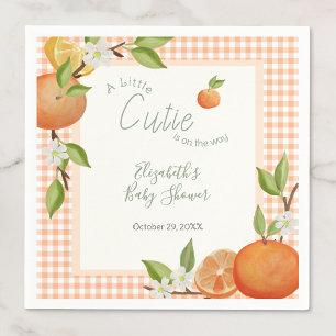 A Little Cutie On The Way Baby Shower Napkin