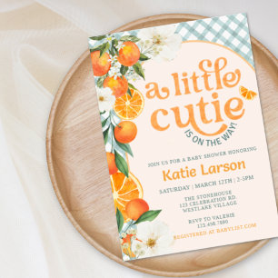 A Little Cutie Orange Baby Shower Invitation