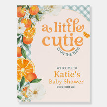 A Little Cutie Orange Baby Shower Invitation |