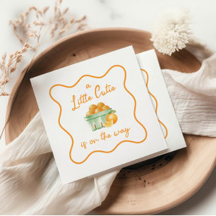 A Little cutie orange baby shower Napkins