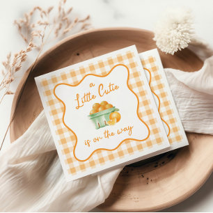 A Little cutie orange baby shower Napkins