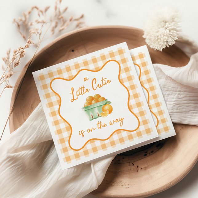 A Little cutie orange baby shower Napkins (Creator Uploaded)