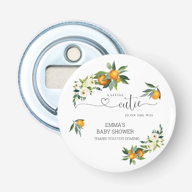 A Little Cutie Orange Button Bottle Opener (Front)