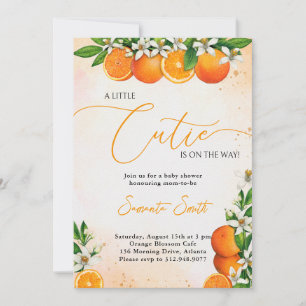 A Little Cutie Orange Citrus Baby Shower Invitation