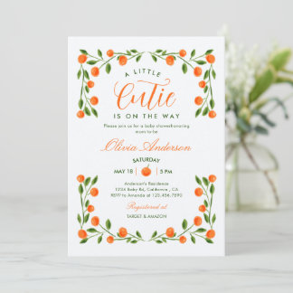 A Little Cutie Orange Citrus Baby Shower Invitation