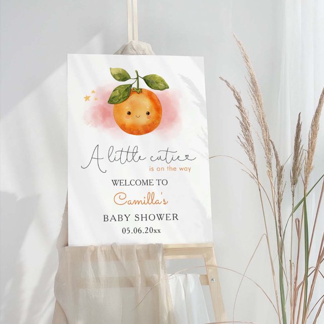 A Little Cutie Orange Clementine Baby Shower Foam Board (Creator Uploaded)