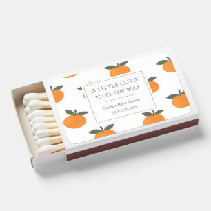 A Little Cutie Orange Gender Neutral Baby Shower Matchboxes
