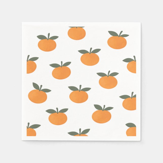 A Little Cutie Orange Gender Neutral Baby Shower Napkins (Front)