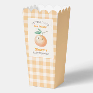 A Little Cutie Orange Gingham Citrus Baby Shower Favor Boxes