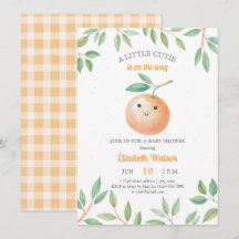 A Little Cutie Orange Gingham Citrus Baby Shower