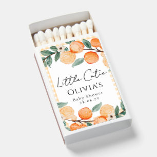 A Little Cutie Orange Gingham Citrus Baby Shower Matchboxes