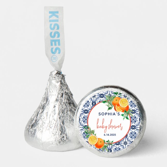 A Little Cutie Orange Positano Baby Shower  Hershey®'s Kisses® (Front)