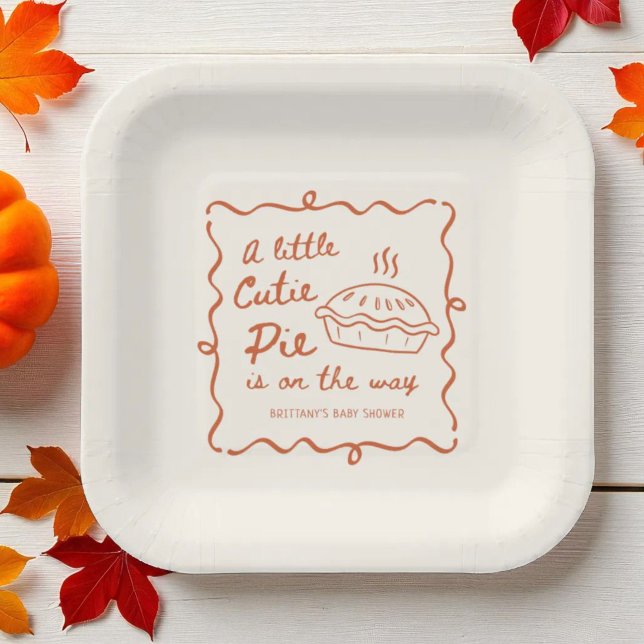 A Little Cutie Pie Baby Shower Favor Paper Plates (Creator Uploaded)