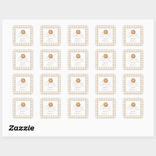 A little Cutie Pie Baby Shower Neutral Square Sticker