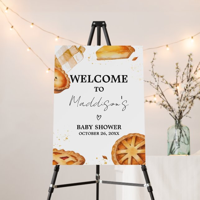 A Little Cutie Pie Baby Shower Welcome Sign (In Situ (Stand))
