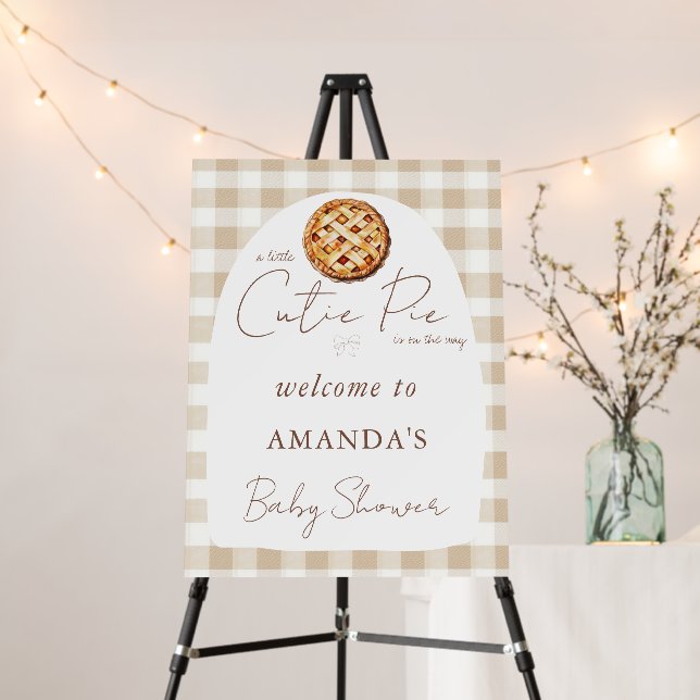 A Little Cutie Pie Baby Shower Welcome Sign (In Situ (Stand))