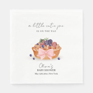 A Little Cutie Pie Berry Bow Baby Shower Napkins