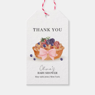 A Little Cutie Pie Berry Bow Baby Shower Thank You Gift Tags