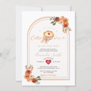 A Little Cutie Pie Boho Arch Floral Baby Shower Invitation