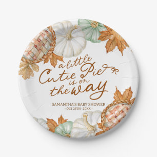 A Little Cutie Pie Fall Baby Shower Paper Plates