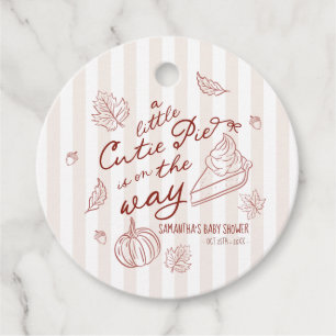 A Little Cutie Pie Fall Baby Shower Pumpkin Favor Tags