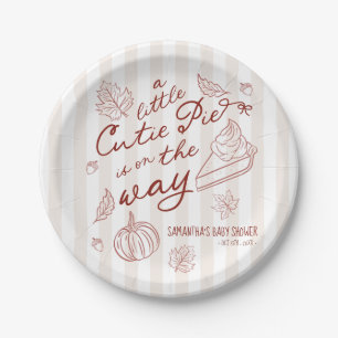 A Little Cutie Pie Fall Baby Shower Pumpkin Paper Plates