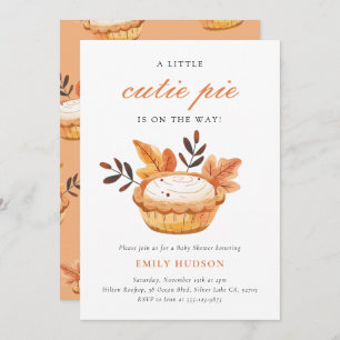 A Little Cutie Pie Fall Floral Baby Shower Invitation
