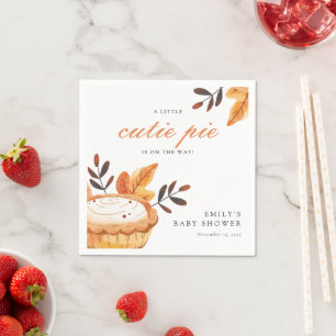 A Little Cutie Pie Fall Floral Baby Shower Napkins