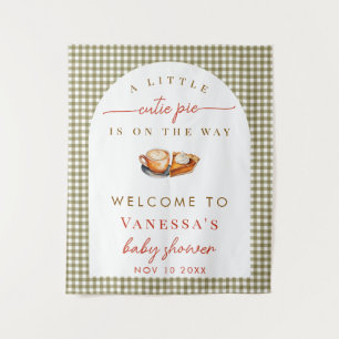A Little Cutie Pie Fall Green Baby Shower Backdrop