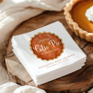 A Little Cutie Pie Fall Pumpkin Baby Shower Napkins