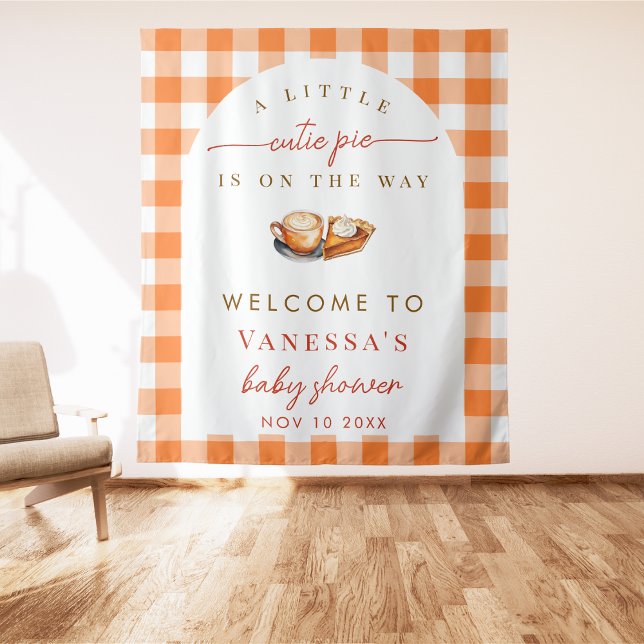 A Little Cutie Pie Fall Theme Baby Shower Backdrop (Creator Uploaded)