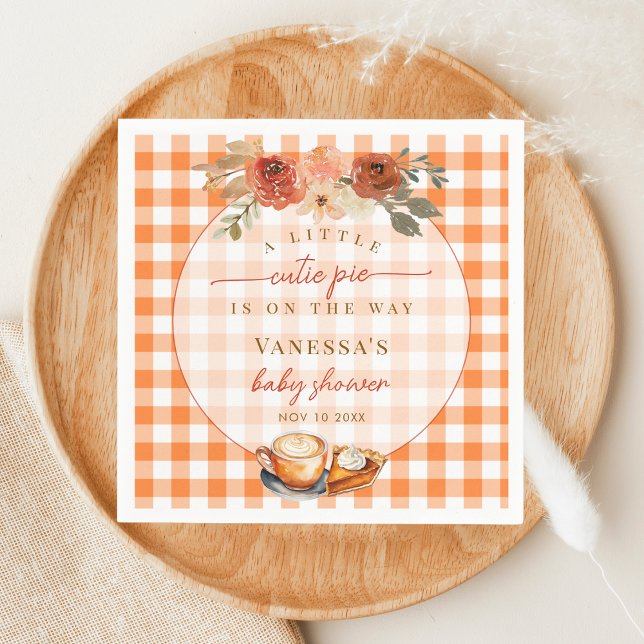 A Little Cutie Pie Floral Fall Themed Baby Shower Napkins (Creator Uploaded)