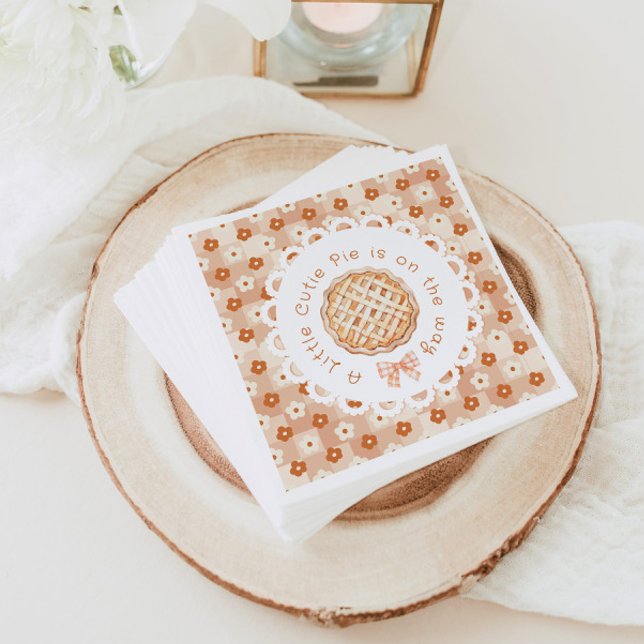 A little cutie Pie gender neutral Bow baby shower Napkins (Creator Uploaded)