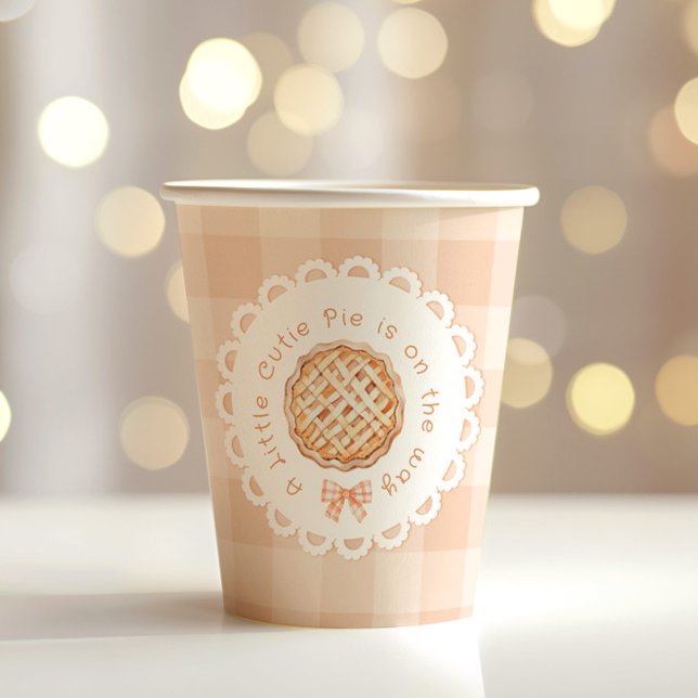A little cutie Pie gender neutral Bow baby shower Paper Cups (Creator Uploaded)