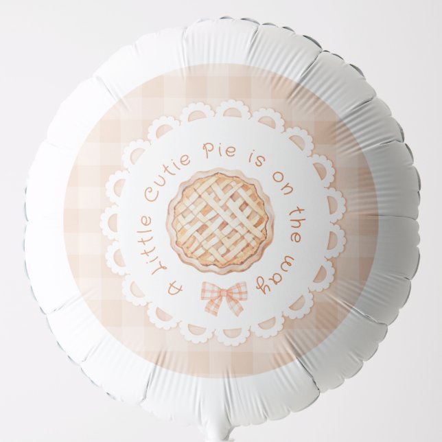 A little cutie Pie gingham Bow baby shower Balloon (Front)