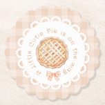 A little cutie Pie gingham Bow baby shower Paper Coaster<br><div class="desc">A little cutie Pie gingham Bow baby shower Paper Coaster
Matching items available.</div>
