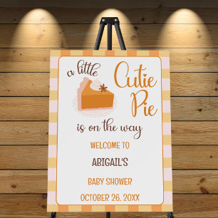A Little Cutie Pie Gingham Fall Baby Shower Foam Board