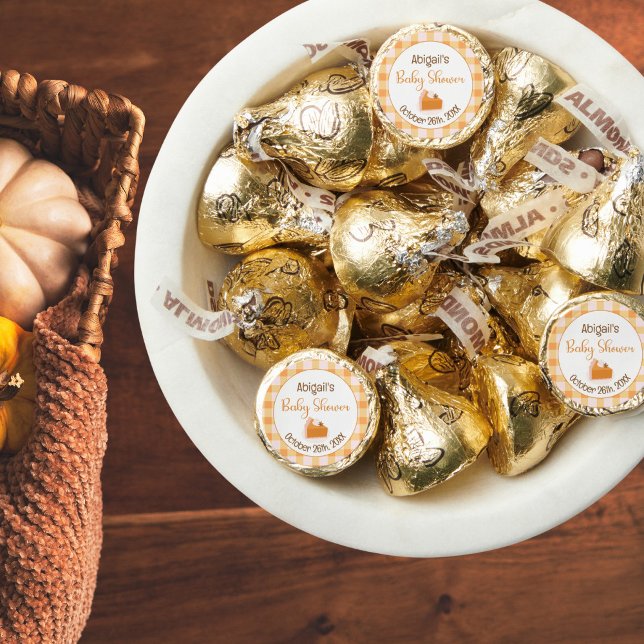 A Little Cutie Pie Gingham Fall Baby Shower Hershey®'s Kisses® (A Little Cutie Pie Gingham Fall Baby Shower Party Favors)
