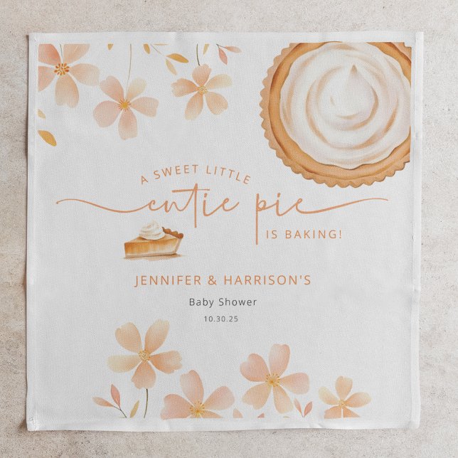 A Little Cutie Pie Is Baking | Baby Shower Napkins (Creator Uploaded)