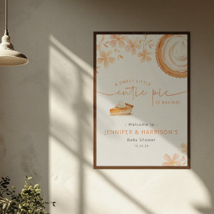 A Little Cutie Pie Is Baking Baby Shower Poster