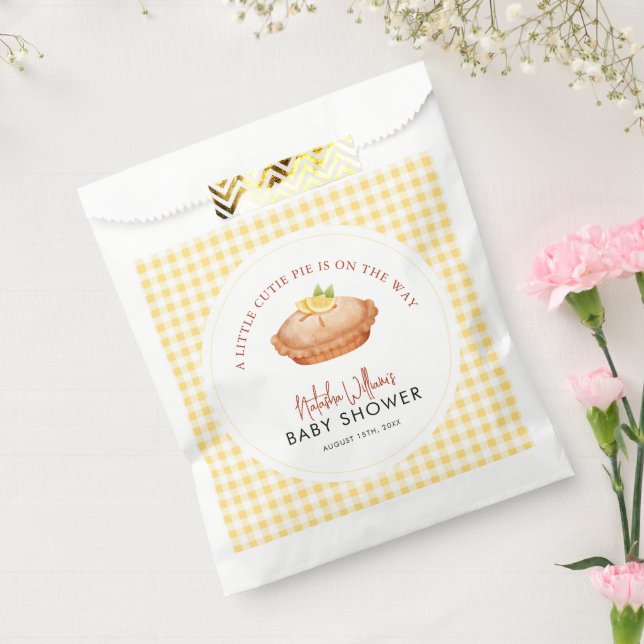 A little cutie pie is on the way baby shower favor bag (Sealed)