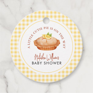 A little cutie pie is on the way baby shower favor tags