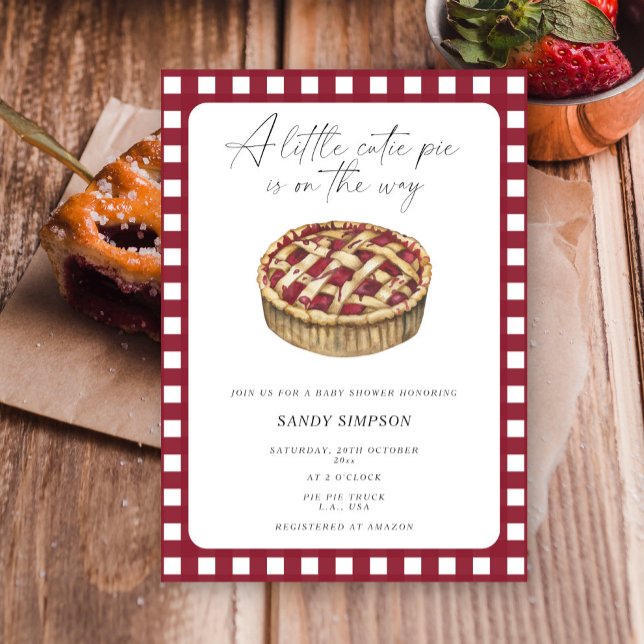 A Little Cutie Pie is on the way Baby Shower Invitation (Creator Uploaded)